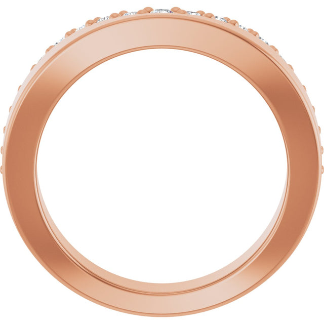 14K Gold Round Lab-Grown Diamond Contour Band - 1/5 CTW (Style 127060) - Rose Gold - view 7