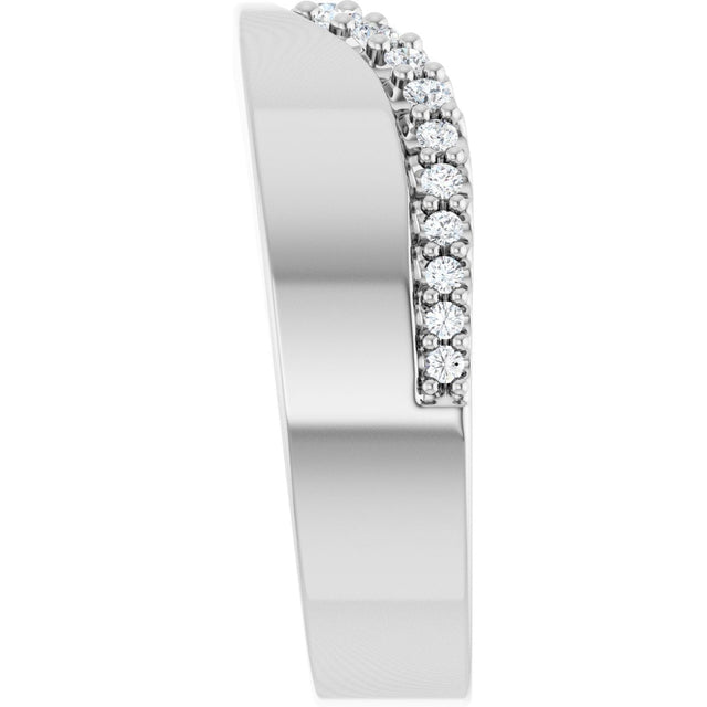 14K Gold Round Lab-Grown Diamond Contour Band - 1/5 CTW (Style 127060) - White Gold - view 9