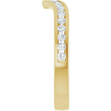 14K Gold Round Lab-Grown Diamond Channel-Set V Contour Band - Yellow Gold - view 4