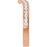 14K Gold Round Lab-Grown Diamond Channel-Set V Contour Band - Rose Gold - view 4