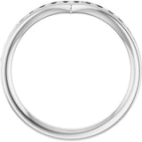 14K Gold Round Lab-Grown Diamond Channel-Set V Contour Band - White Gold - view 2