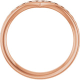 14K Gold Round Lab-Grown Diamond Channel-Set V Contour Band - Rose Gold - view 2