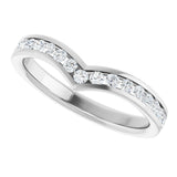 Platinum Round Lab-Grown Diamond Channel-Set V Contour Band - view 5