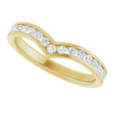 14K Gold Round Lab-Grown Diamond Channel-Set V Contour Band - Yellow Gold - view 5