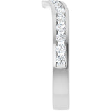 Platinum Round Lab-Grown Diamond Channel-Set V Contour Band - view 4