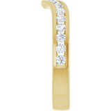 14K Gold Round Lab-Grown Diamond Channel-Set V Contour Band - Yellow Gold - view 4