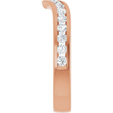 14K Gold Round Lab-Grown Diamond Channel-Set V Contour Band - Rose Gold - view 4