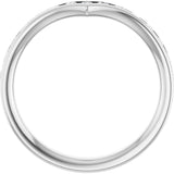 14K Gold Round Lab-Grown Diamond Channel-Set V Contour Band - White Gold - view 2