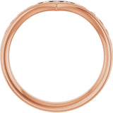 14K Gold Round Lab-Grown Diamond Channel-Set V Contour Band - Rose Gold - view 2