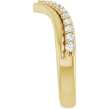 14K Gold Round Natural Diamond Contour Band - 1/4 CTW - Yellow Gold - view 9