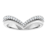 14K Gold Round Natural Diamond Contour Band - 1/4 CTW - White Gold - view 8