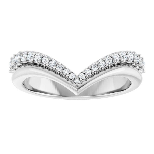 Platinum Round Natural Diamond Contour Band - 1/4 CTW - view 8