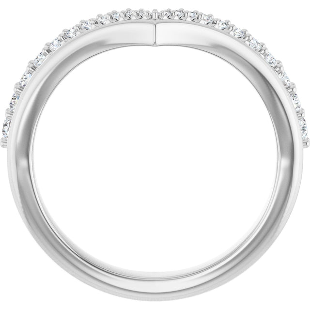 Platinum Round Natural Diamond Contour Band - 1/4 CTW - view 7
