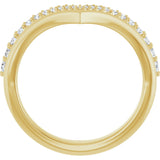 14K Gold Round Natural Diamond Contour Band - 1/4 CTW - Yellow Gold - view 7