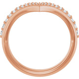 14K Gold Round Lab-Grown Diamond Contour Band - 1/3 CTW (Style 127048) - Rose Gold - view 7