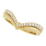 14K Gold Round Natural Diamond Contour Band - 1/4 CTW - Yellow Gold - view 10