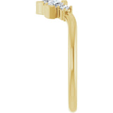 14K Gold Pear Natural Diamond Accented Contour Band - 1/2 CTW - Yellow Gold - view 9