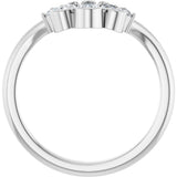 Platinum Pear Natural Diamond Accented Contour Band - 1/2 CTW - view 7