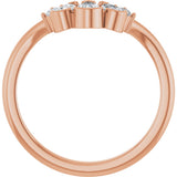 14K Gold Pear Natural Diamond Accented Contour Band - 1/2 CTW - Rose Gold - view 7
