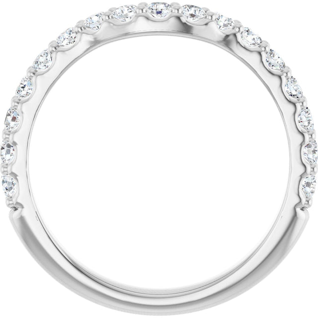 Platinum Round Lab-Grown Diamond Contour Band - 1/2 CTW - view 7