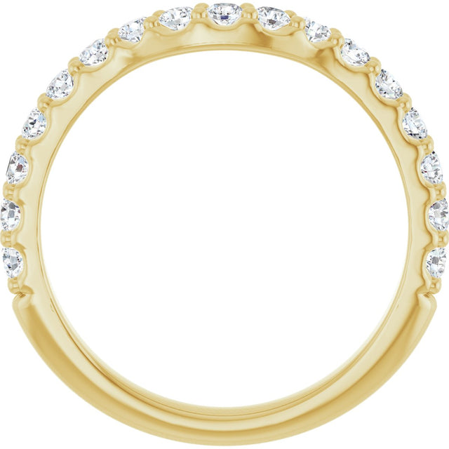14K Gold Round Lab-Grown Diamond Contour Band - 1/2 CTW - Yellow Gold - view 7