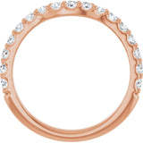 14K Gold Round Lab-Grown Diamond Contour Band - 1/2 CTW - Rose Gold - view 7
