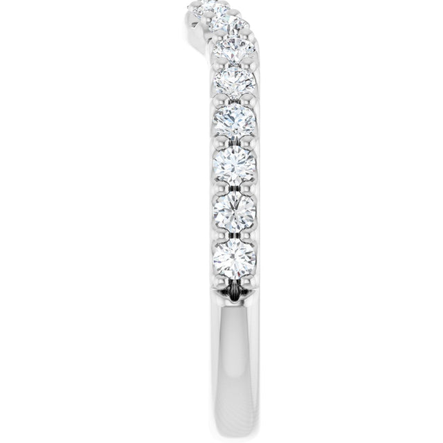 Platinum Round Lab-Grown Diamond Contour Band - 1/2 CTW - view 9