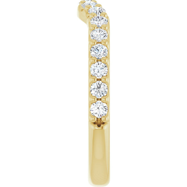 14K Gold Round Lab-Grown Diamond Contour Band - 1/2 CTW - Yellow Gold - view 9