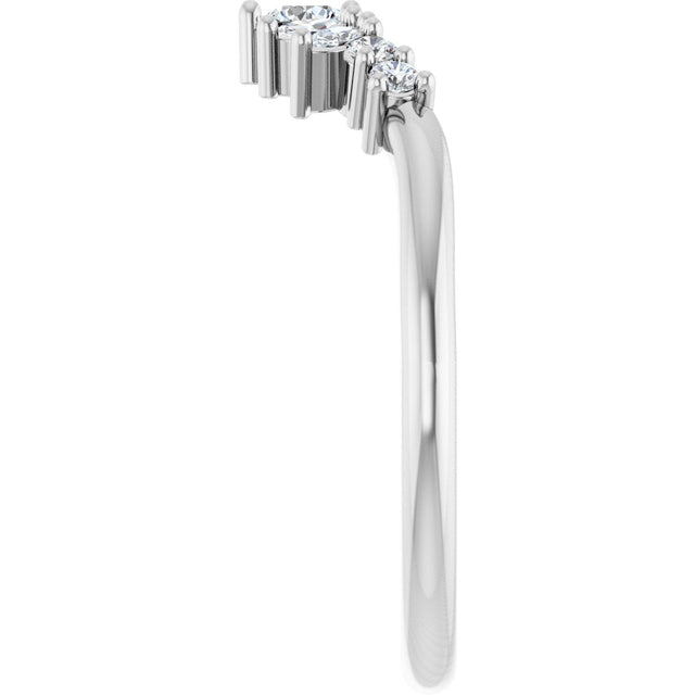 Platinum Round Lab-Grown Diamond Contour Band - 1/4 CTW - view 9