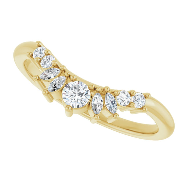 14K Gold Round Lab-Grown Diamond Contour Band - 1/4 CTW - Yellow Gold - view 10