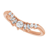 14K Gold Round Lab-Grown Diamond Contour Band - 1/4 CTW - Rose Gold - view 10