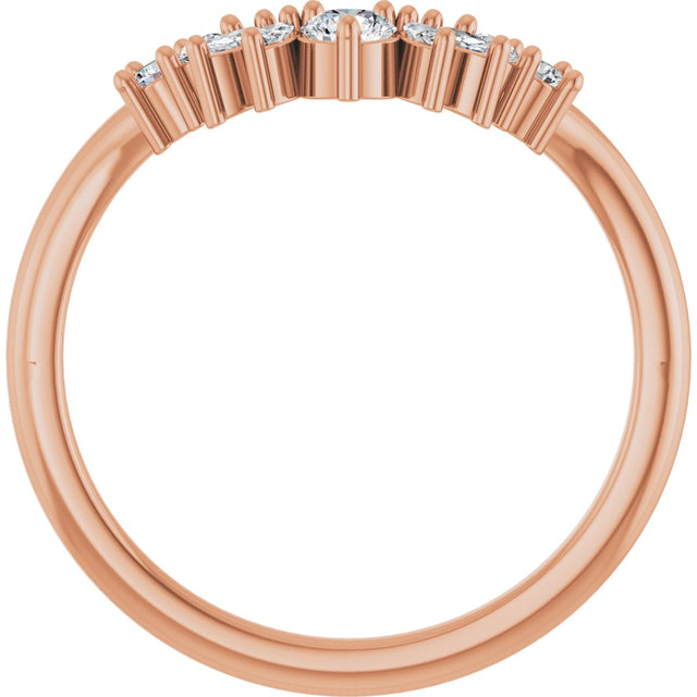 14K Gold Round Lab-Grown Diamond Contour Band - 1/4 CTW - Rose Gold - view 7