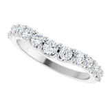 Platinum Round Lab-Grown Diamond Graduated Accent Contour Band - view 5