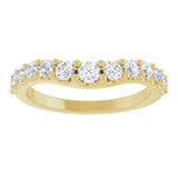 14K Gold Round Lab-Grown Diamond Graduated Accent Contour Band - Yellow Gold - view 3