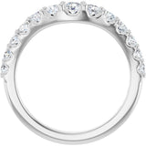 Platinum Round Lab-Grown Diamond Graduated Accent Contour Band - view 2