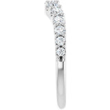 Platinum Round Lab-Grown Diamond Graduated Accent Contour Band - view 4