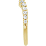 14K Gold Round Lab-Grown Diamond Graduated Accent Contour Band - Yellow Gold - view 4