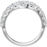 Platinum Round Lab-Grown Diamond Graduated Accent Contour Band - view 2
