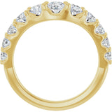 14K Gold Round Lab-Grown Diamond Graduated Accent Contour Band - Yellow Gold - view 2