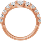 14K Gold Round Lab-Grown Diamond Graduated Accent Contour Band - Rose Gold - view 2