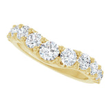 14K Gold Round Lab-Grown Diamond Graduated Accent Contour Band - Yellow Gold - view 5