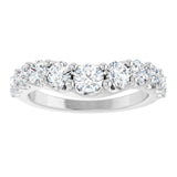 14K Gold Round Lab-Grown Diamond Graduated Accent Contour Band - White Gold - view 3