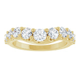 14K Gold Round Lab-Grown Diamond Graduated Accent Contour Band - Yellow Gold - view 3