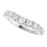 Platinum Round Lab-Grown Diamond Graduated Accent Contour Band - view 5