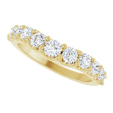 14K Gold Round Lab-Grown Diamond Graduated Accent Contour Band - Yellow Gold - view 5
