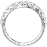 Platinum Round Lab-Grown Diamond Graduated Accent Contour Band - view 2
