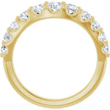 14K Gold Round Lab-Grown Diamond Graduated Accent Contour Band - Yellow Gold - view 2