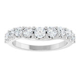 14K Gold Round Lab-Grown Diamond Graduated Accent Contour Band - White Gold - view 3