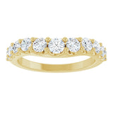 14K Gold Round Lab-Grown Diamond Graduated Accent Contour Band - Yellow Gold - view 3