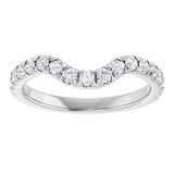 Platinum Round Natural Diamond French-Set Contour Band – 1.3-2mm Stones - view 3
